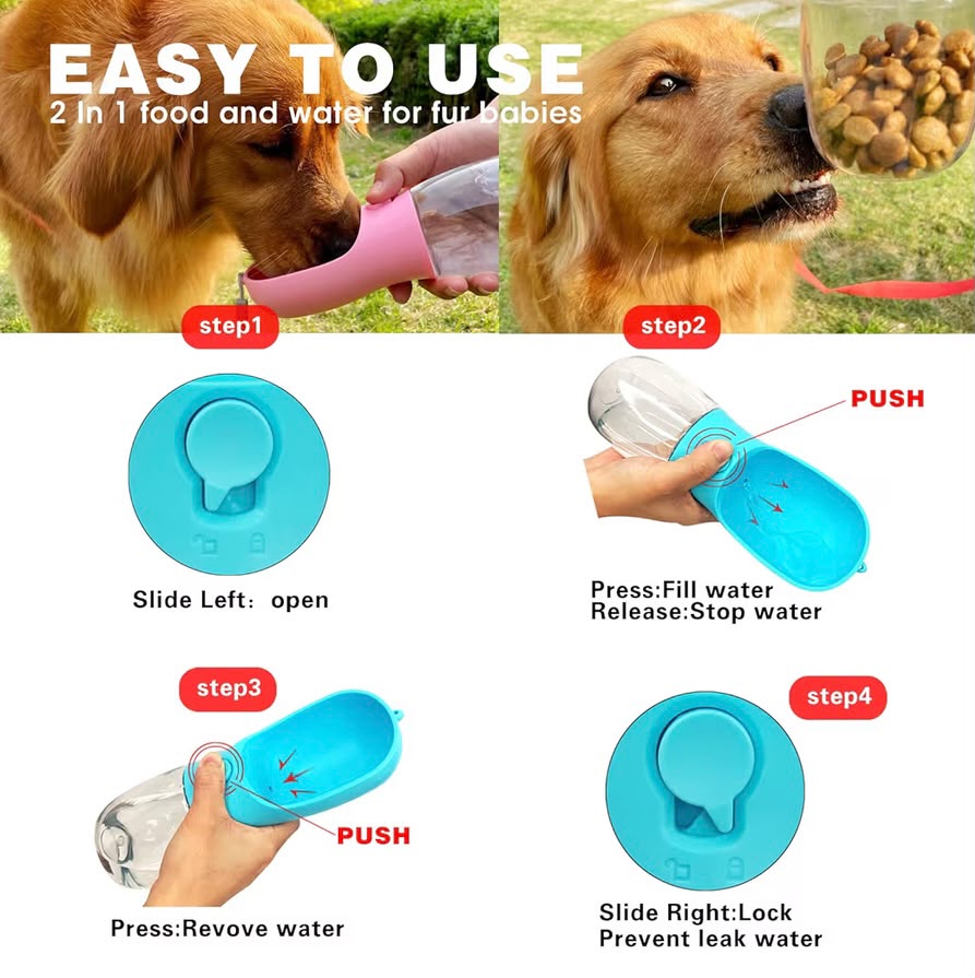 Portable Dog Water Bottle & Bowl
